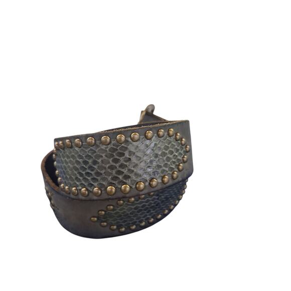 Y2K Linea Pelle Leather Women's size 36 Chunky 1½ Studded Boho Grungecore Belt - Picture 4 of 11